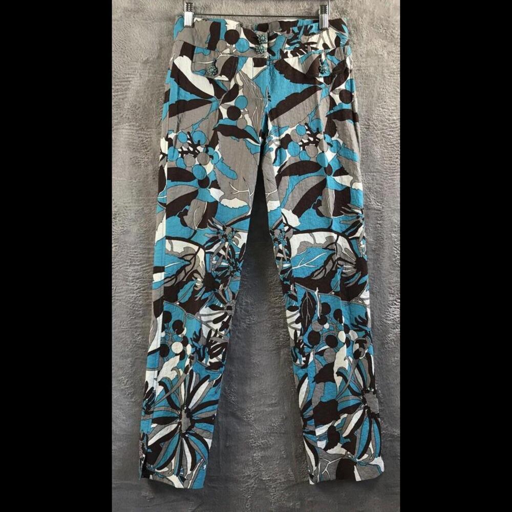 Dolce Gabbana Floral Print Pants Slacks Womens Size 38 Italy